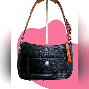 Coach black pebbled leather shoulder bag